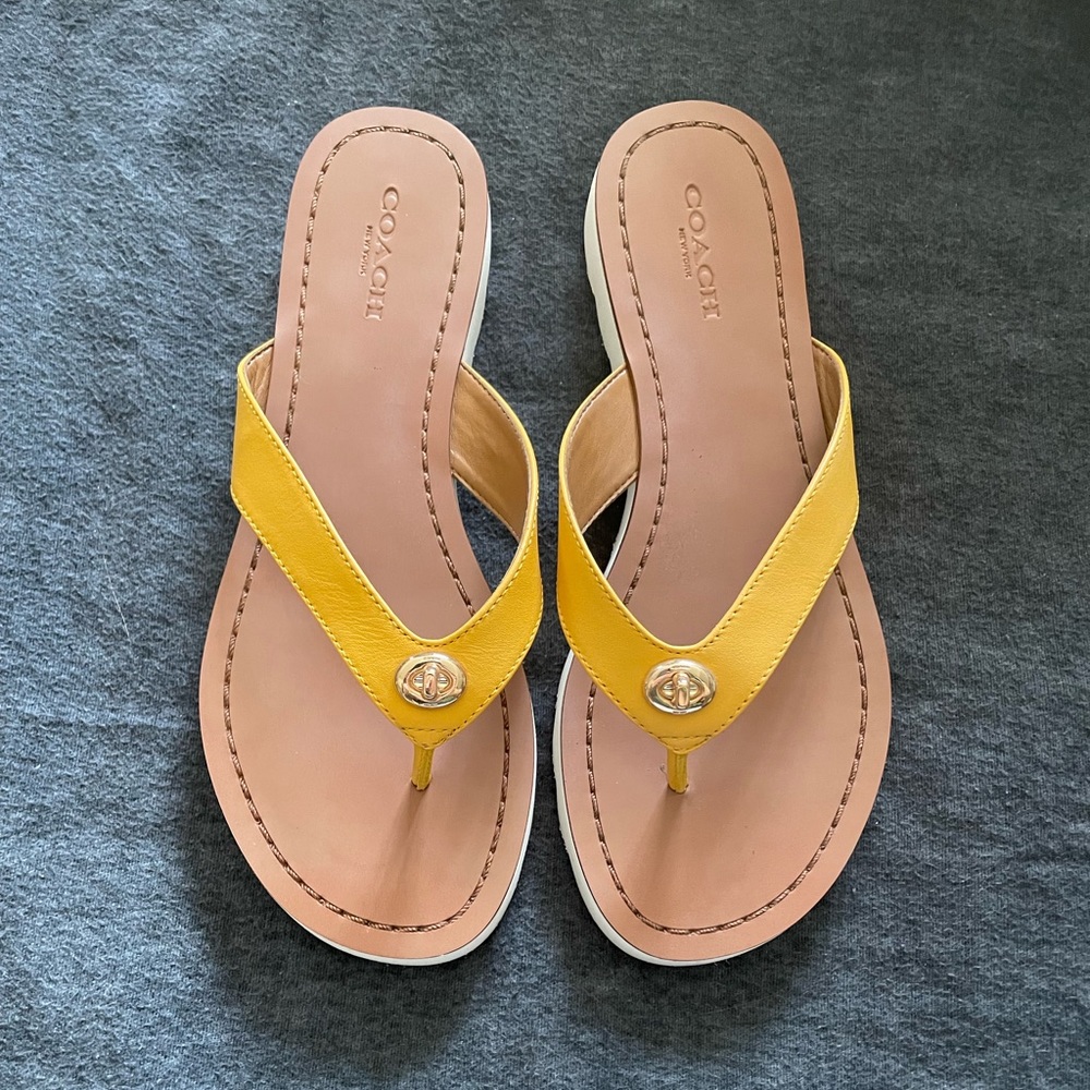 Coach Shelly Semi Matte Calf Leather Sandals